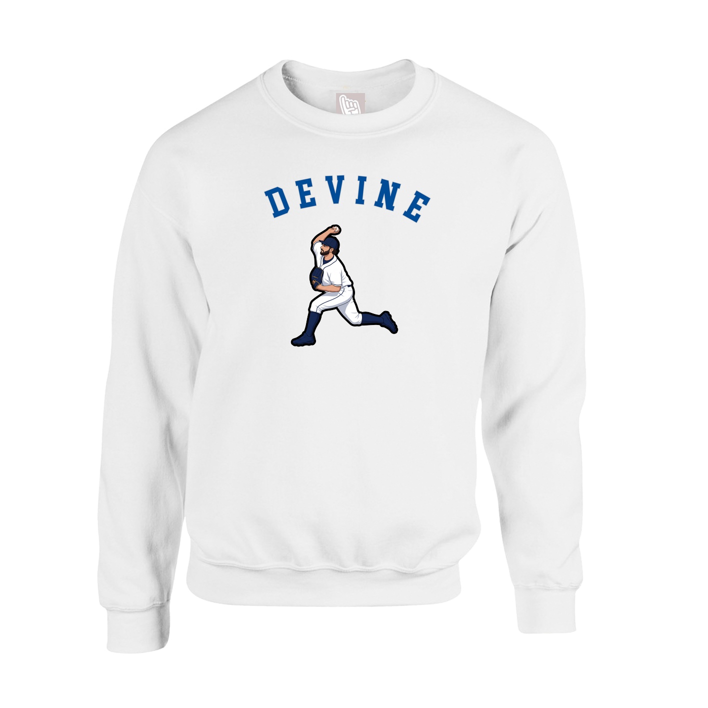 Fleece Crew — Shirsey Arch in White