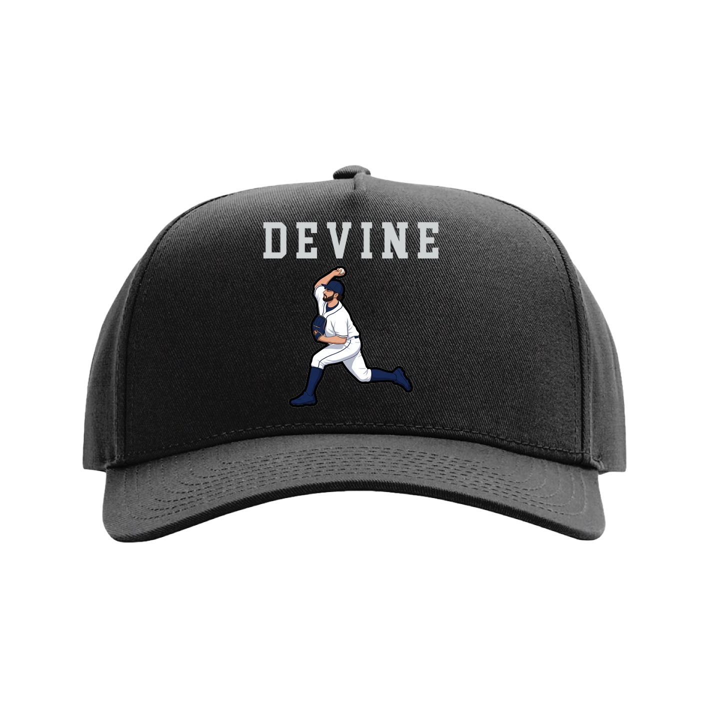 Full Fabric Five-Panel Champ Cap — Shirsey in Black