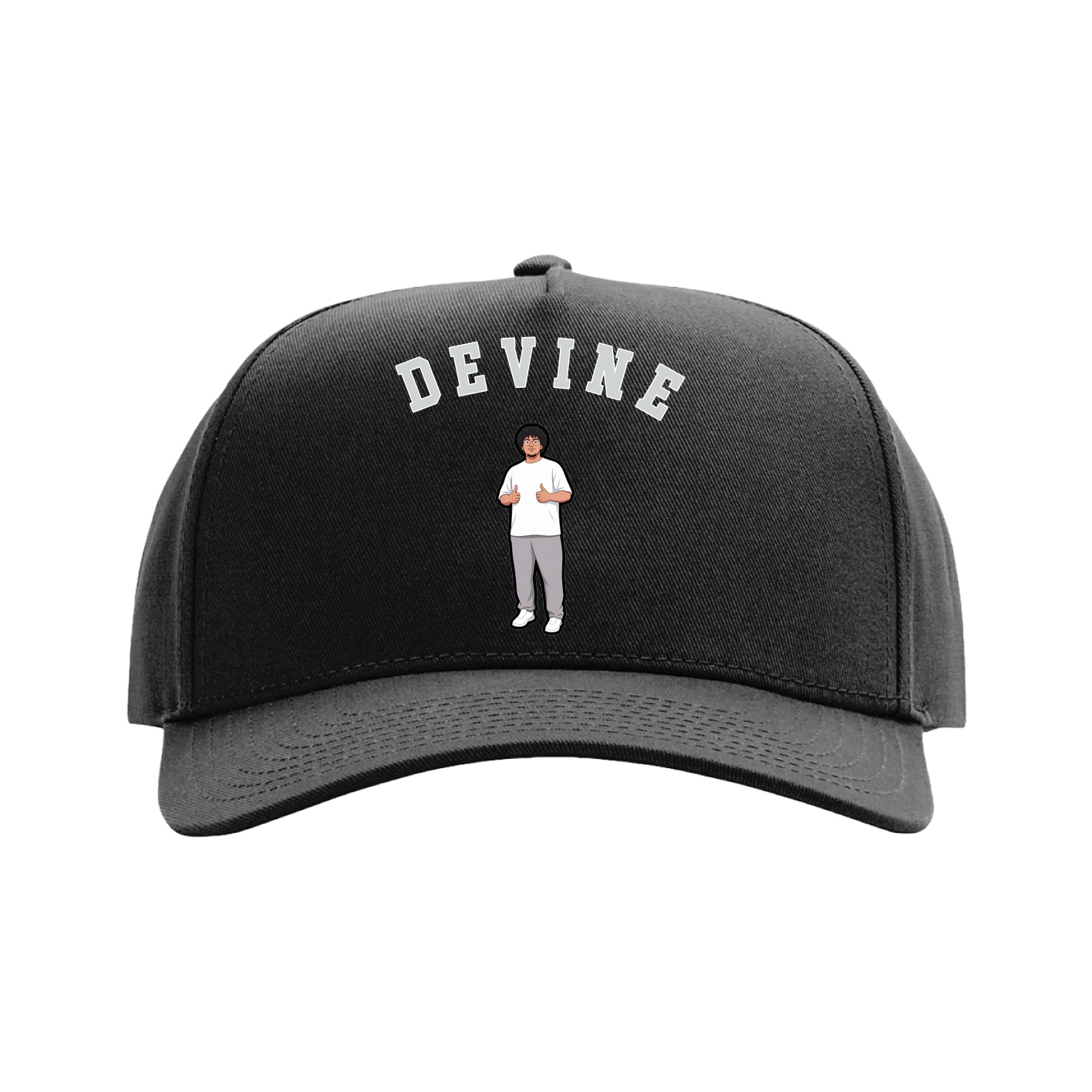 Full Fabric Five-Panel Champ Cap — Shirsey Arch in Black