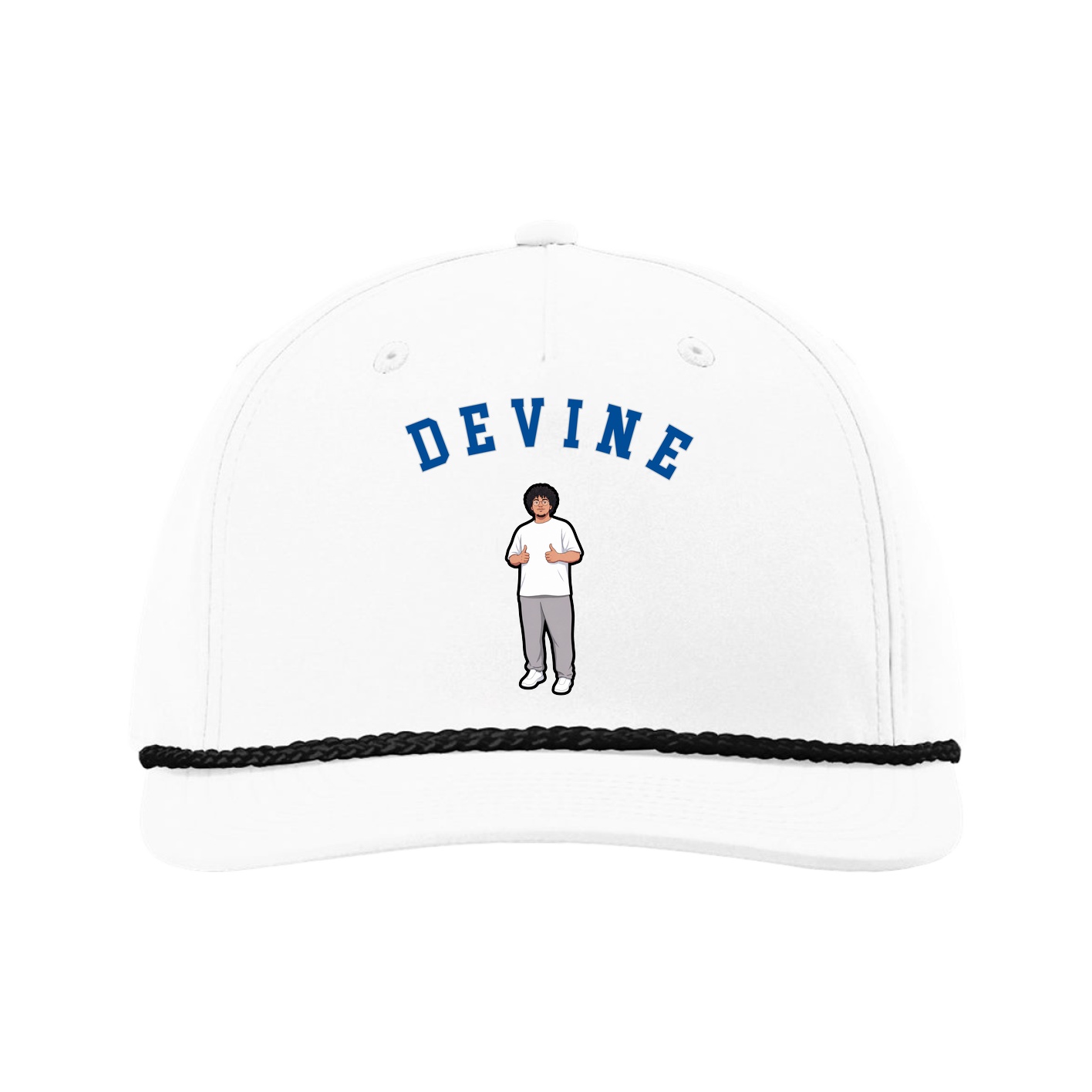 Five-Panel Classic Rope Cap — Shirsey Arch in White