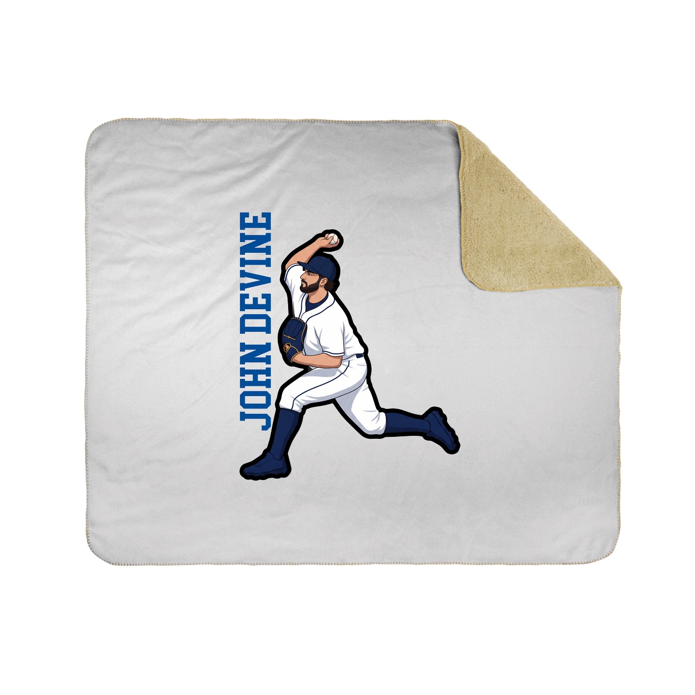 Throw Blanket — Name Vertical in White
