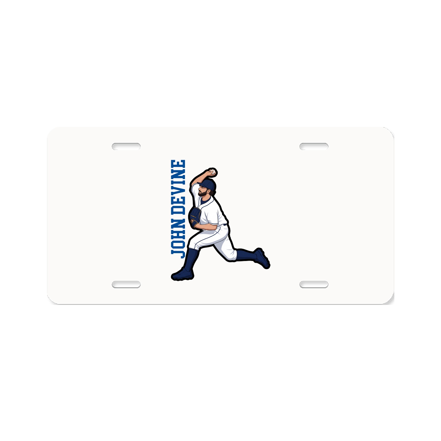 License Plate — Name Vertical in Classic