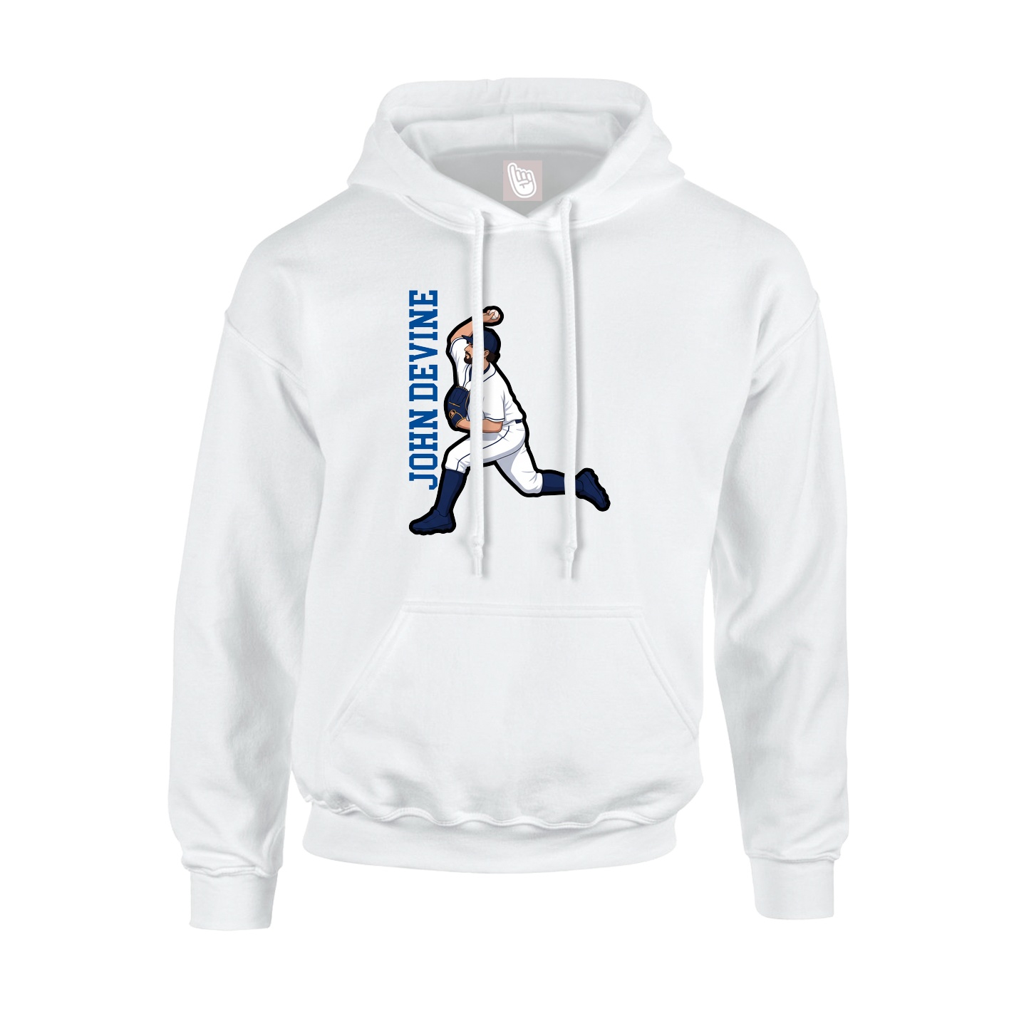 Youth Hoodie — Name Vertical in White