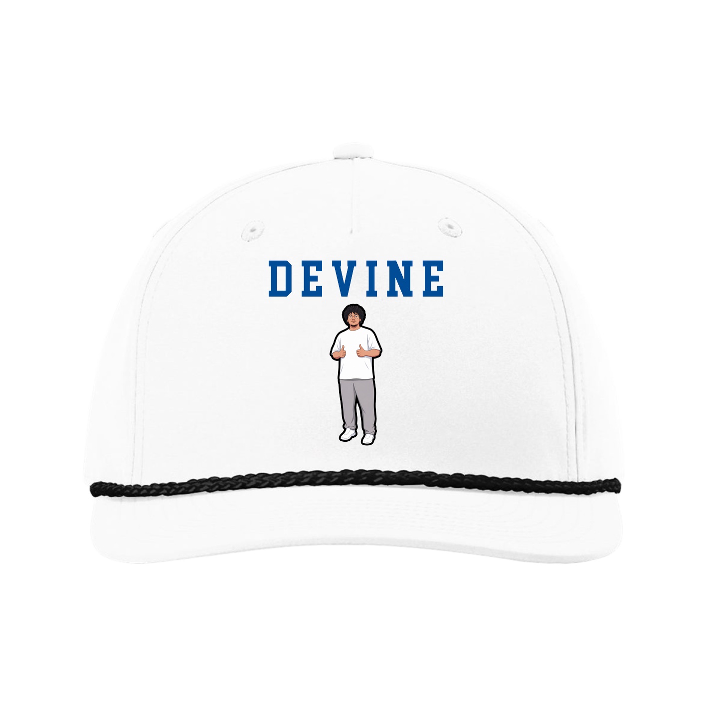 Five-Panel Classic Rope Cap — Shirsey in White