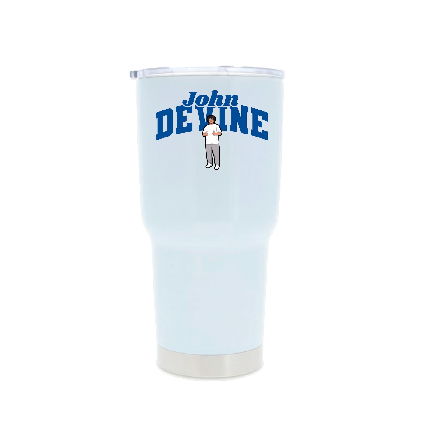 30oz Stainless Steel Tumbler — Signature Arch in White
