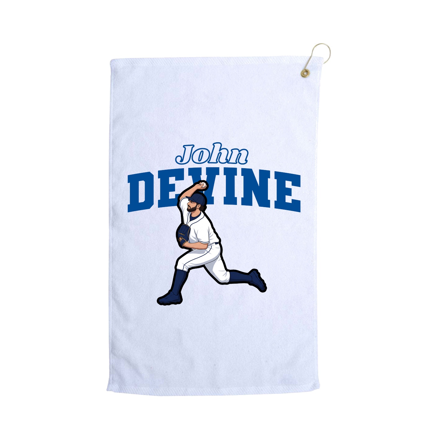 Golf Towel — Name Arch in White