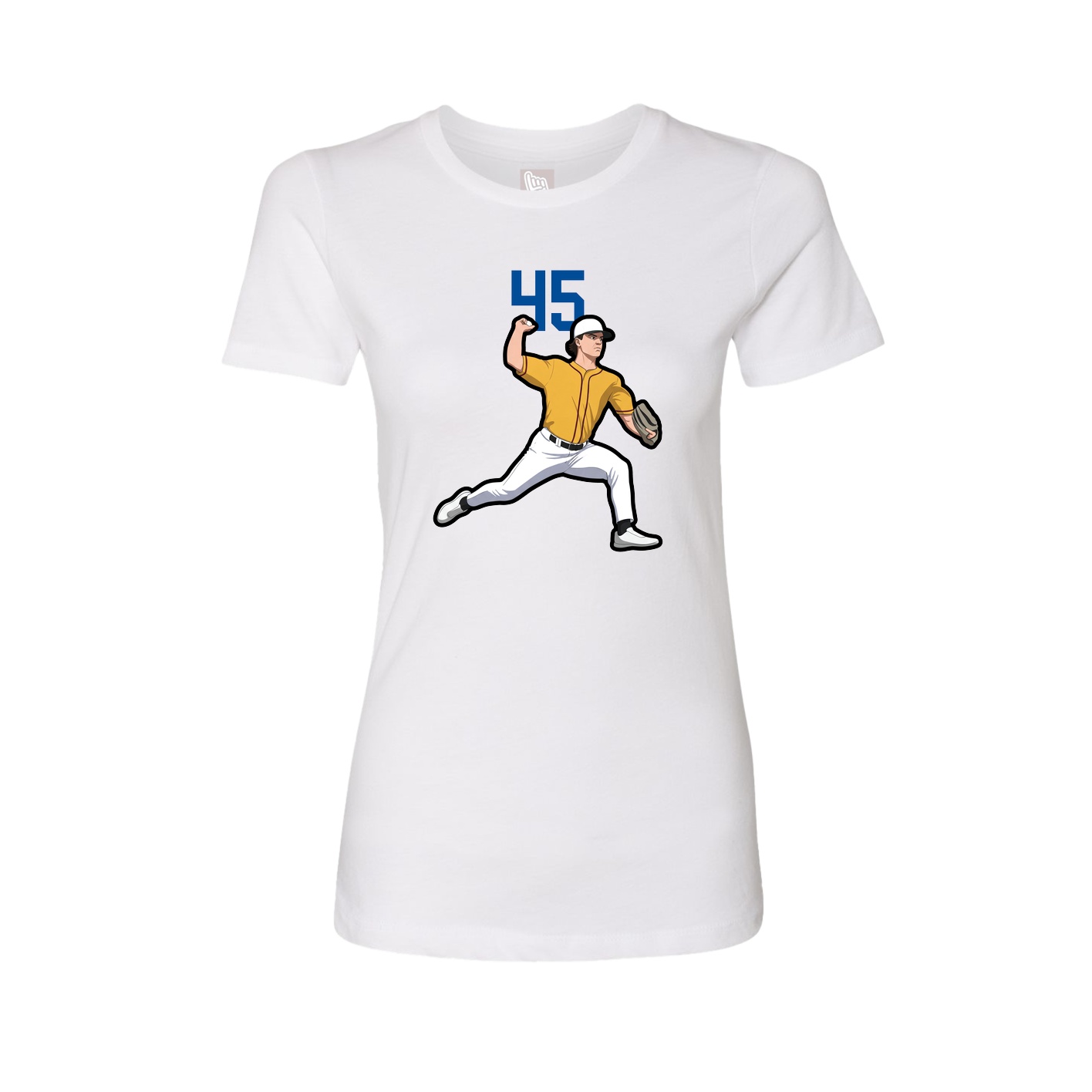 Fitted Women's Tee — Number Top in White