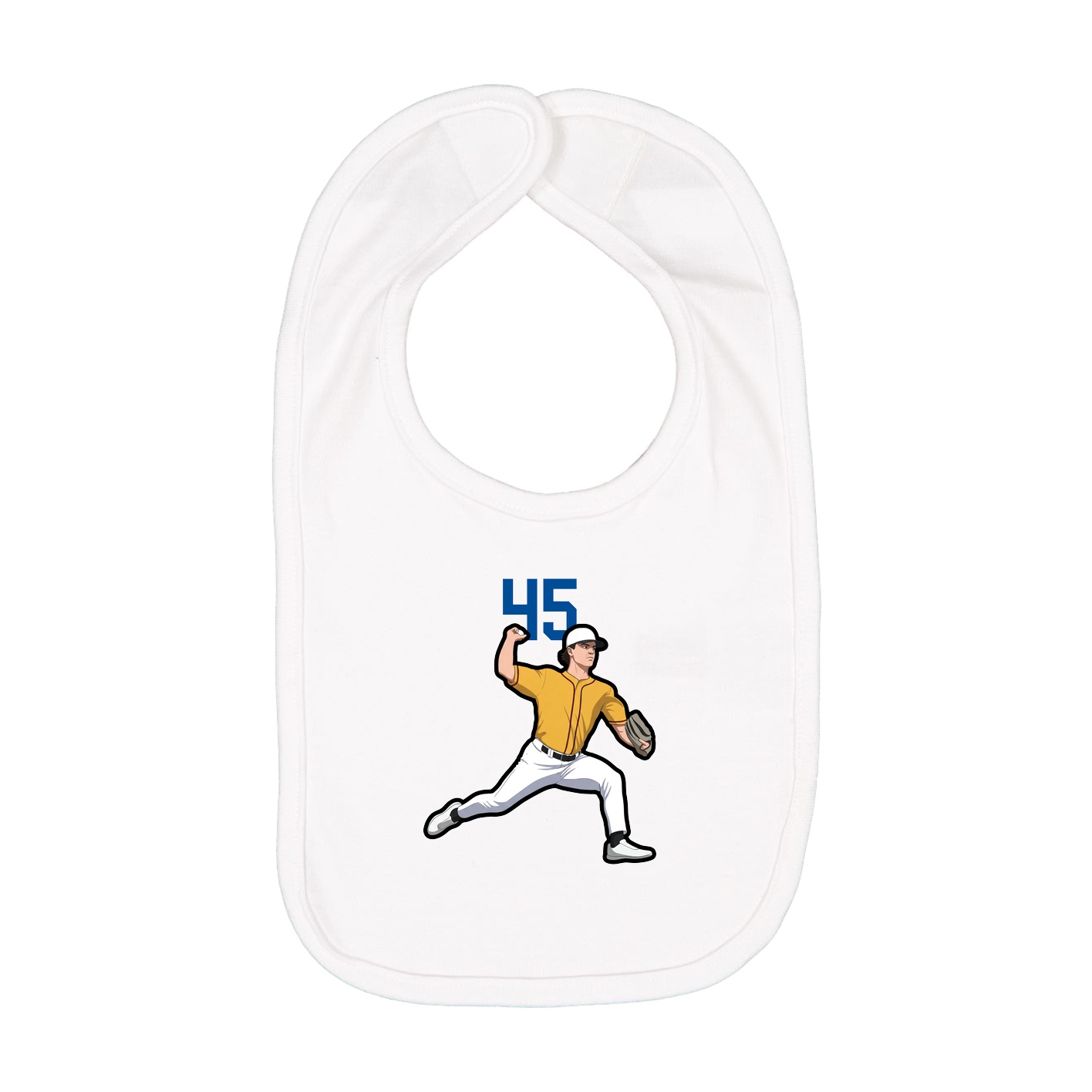 Infant Bib — Number Top in White