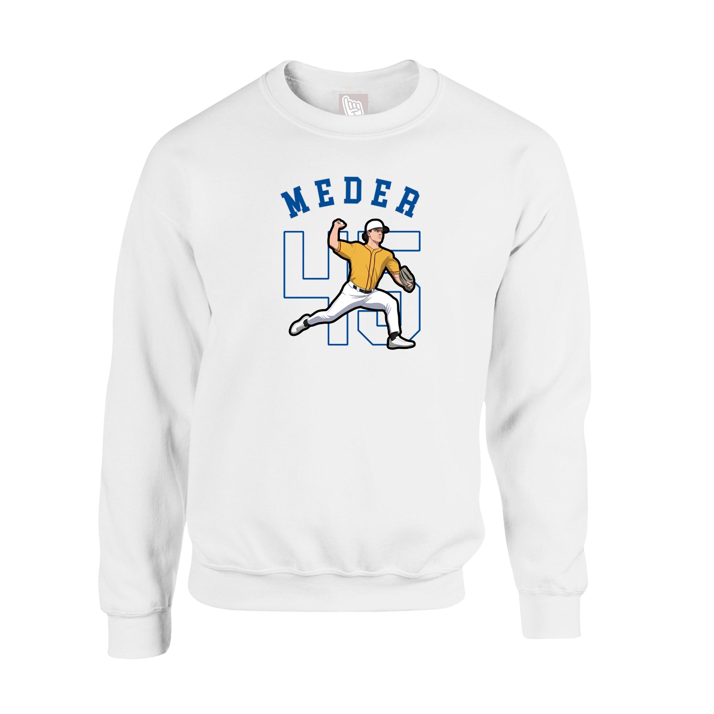 Fleece Crew — Shirsey Arch in White