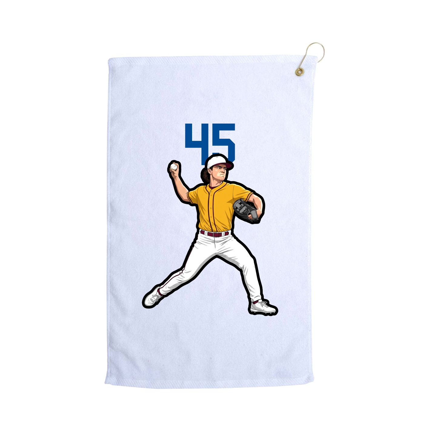 Golf Towel — Number Top in White