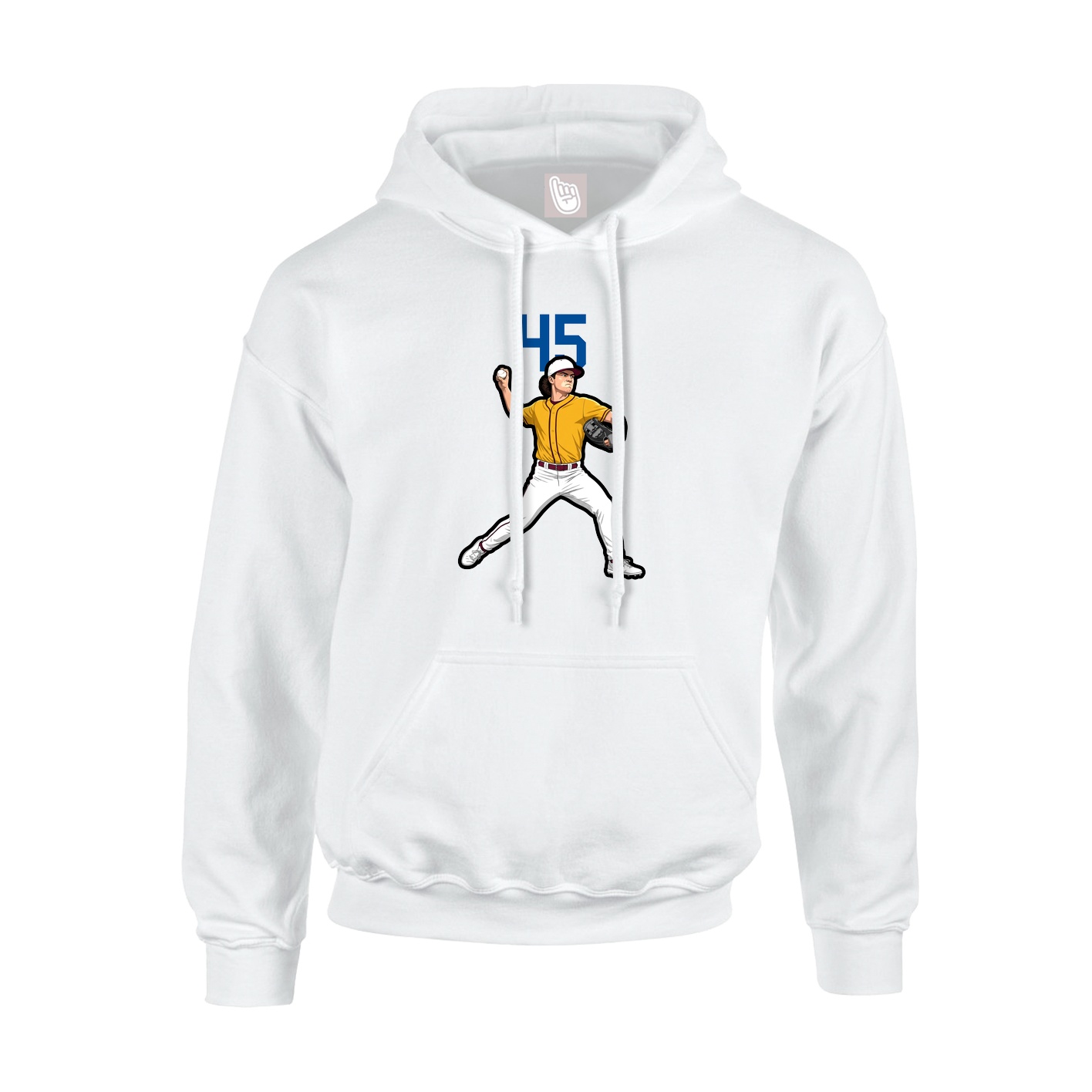 Youth Hoodie — Number Top in White
