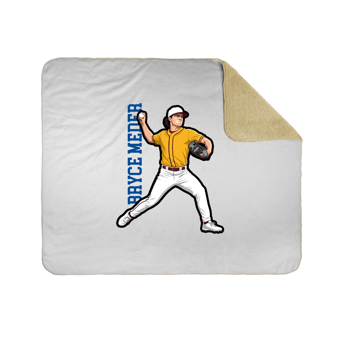 Throw Blanket — Name Vertical in White