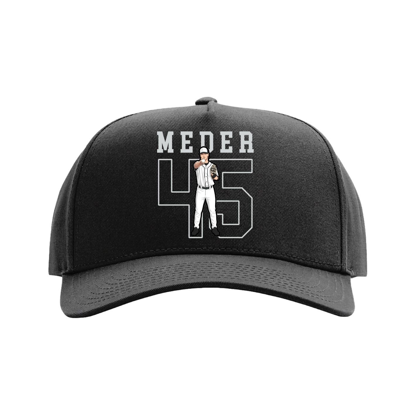 Full Fabric Five-Panel Champ Cap — Shirsey in Black