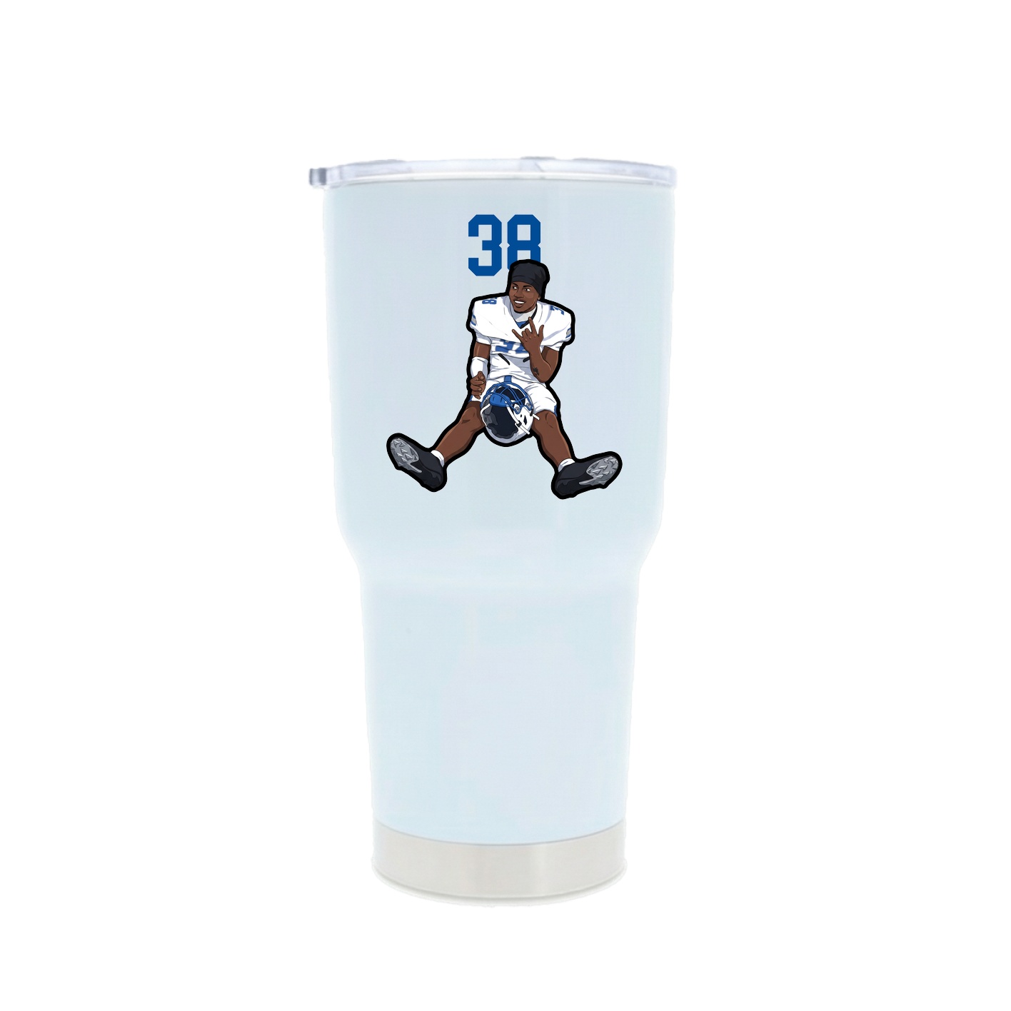 30oz Stainless Steel Tumbler — Number Top in White