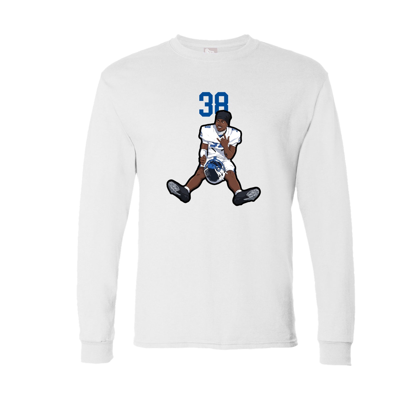 Long Sleeve Tee — Number Top in White