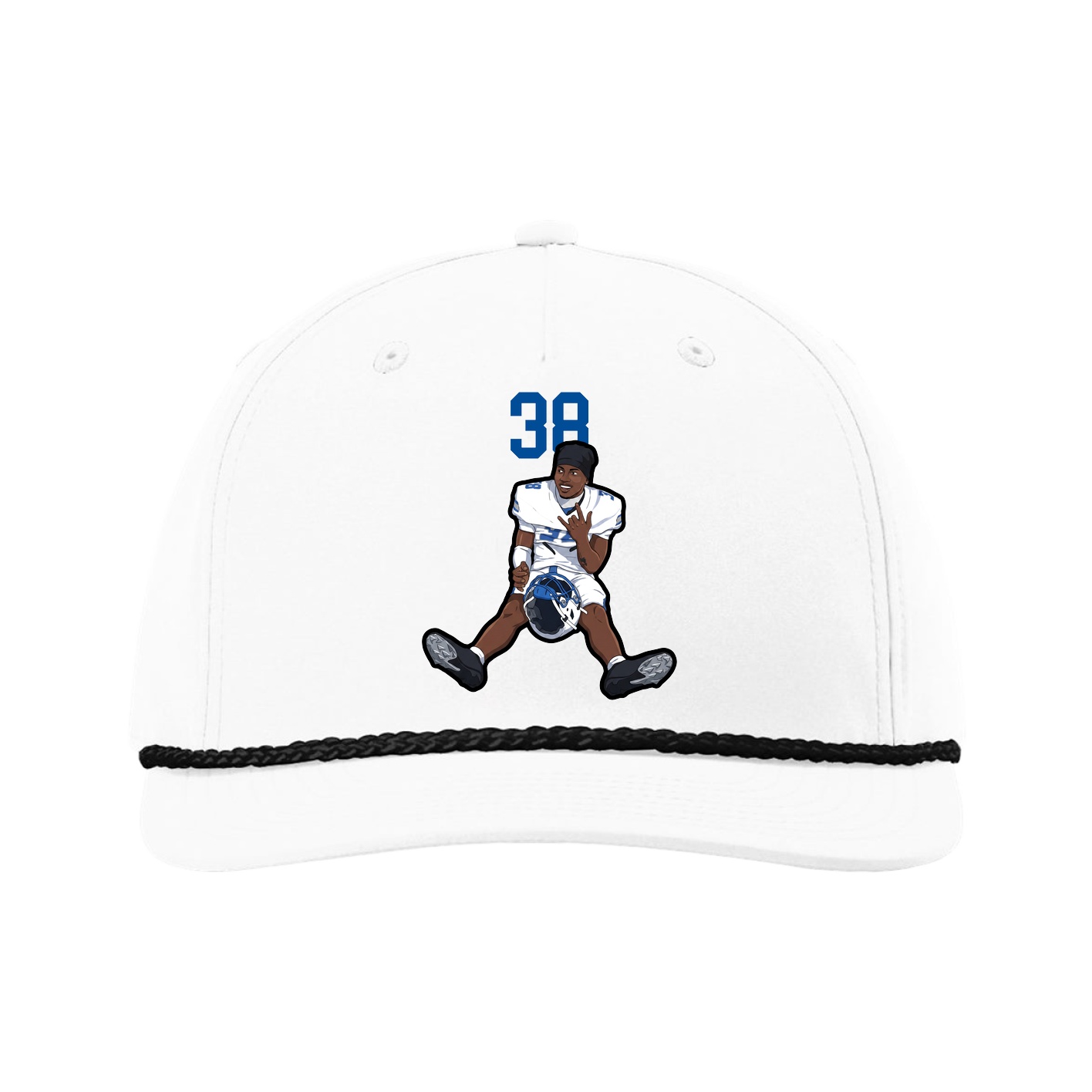 Five-Panel Classic Rope Cap — Number Top in White