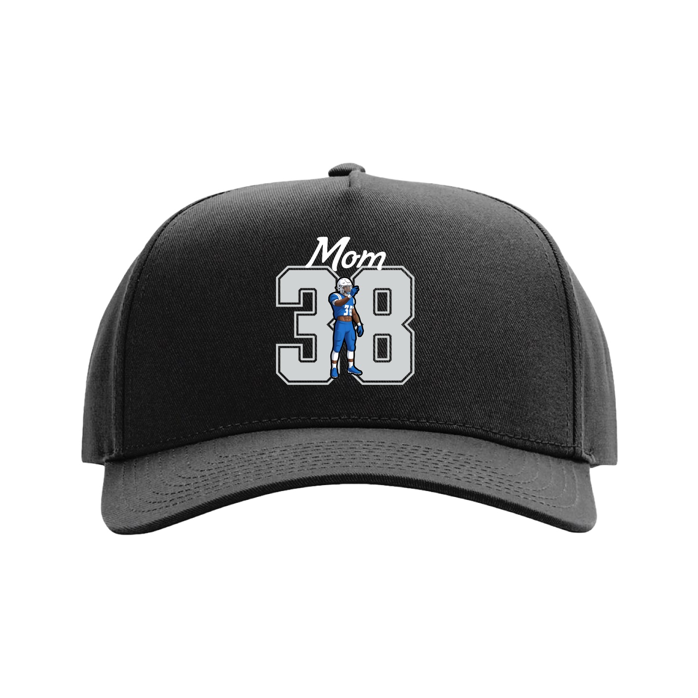 Full Fabric Five-Panel Champ Cap — Mothers Day Shirsey in Black