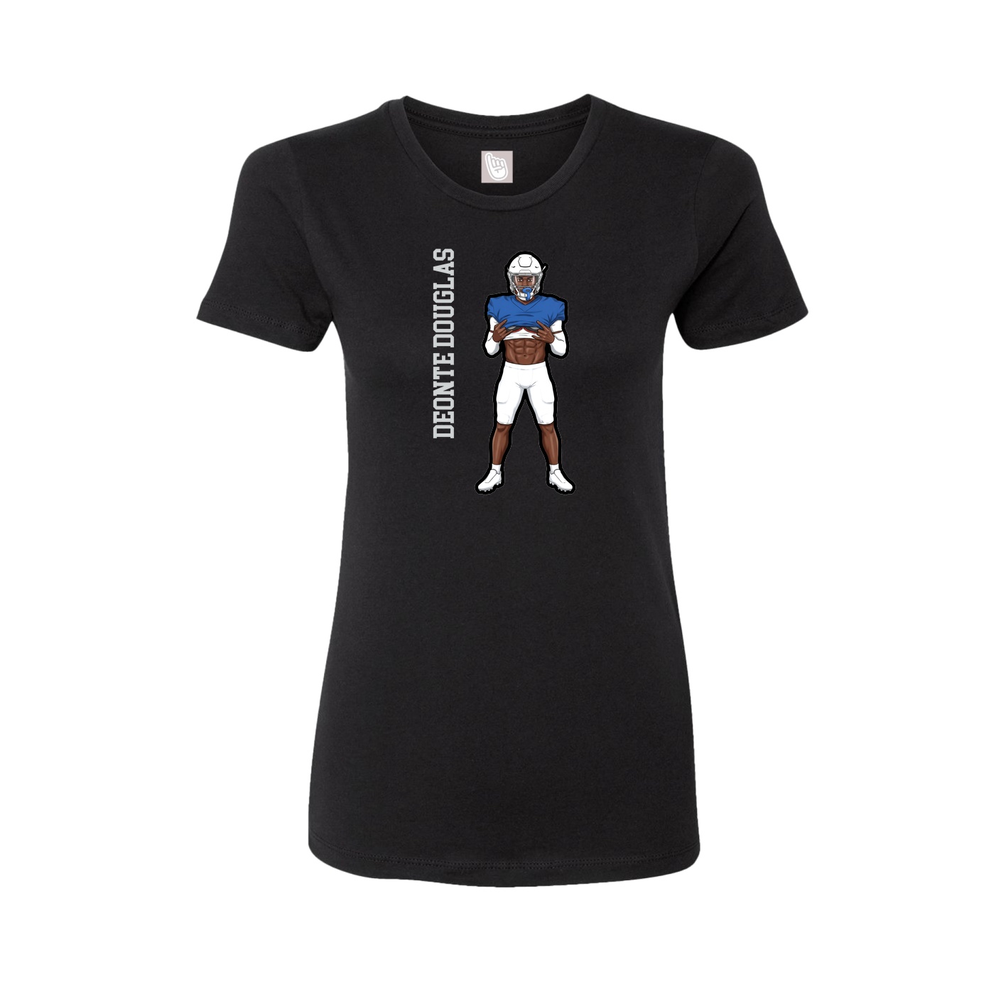 Womens Tee — Name Vertical in Black