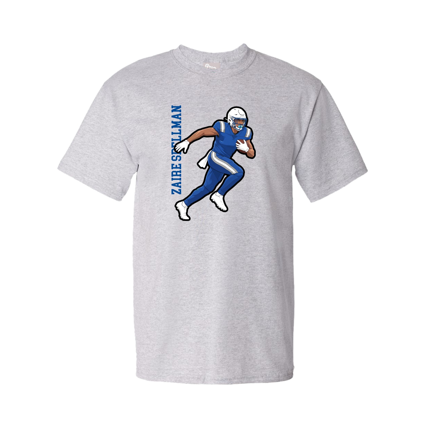 Tee — Name Vertical in Grey