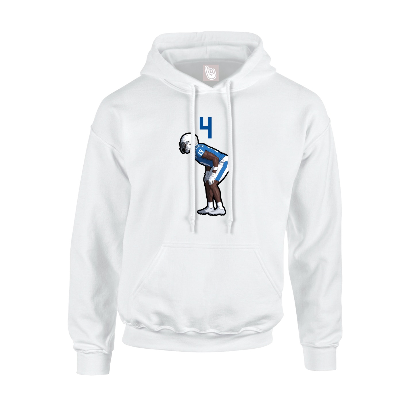 Youth Hoodie — Number Top in White