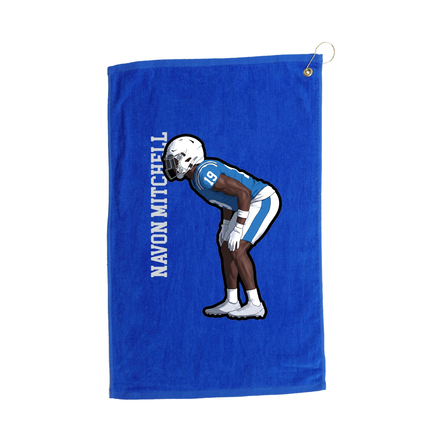 Golf Towel — Name Vertical in Royal