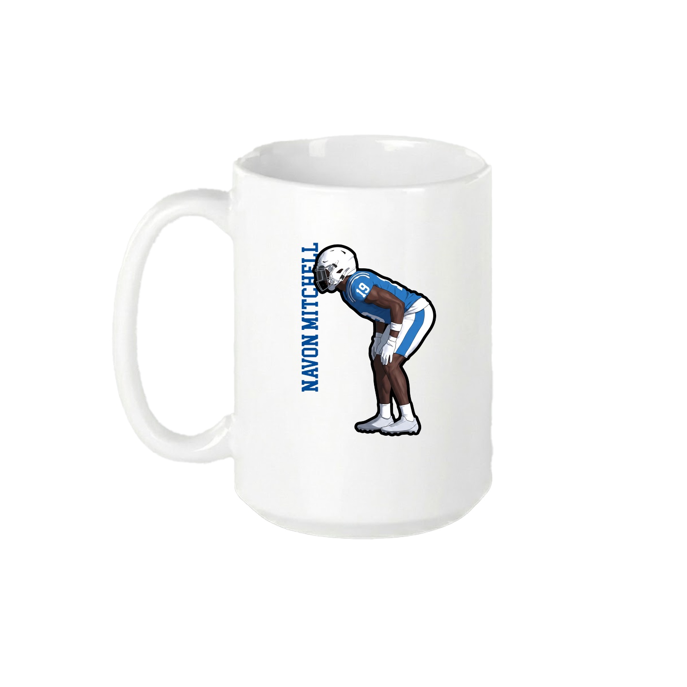 15oz Coffee Mug — Name Vertical in White