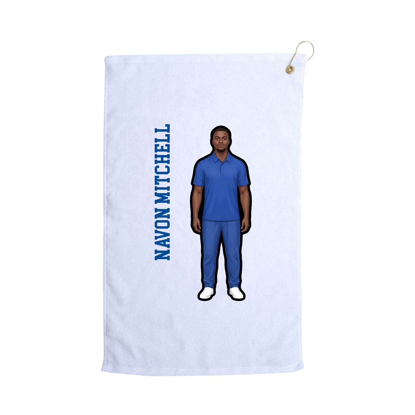 Golf Towel — Name Vertical in White