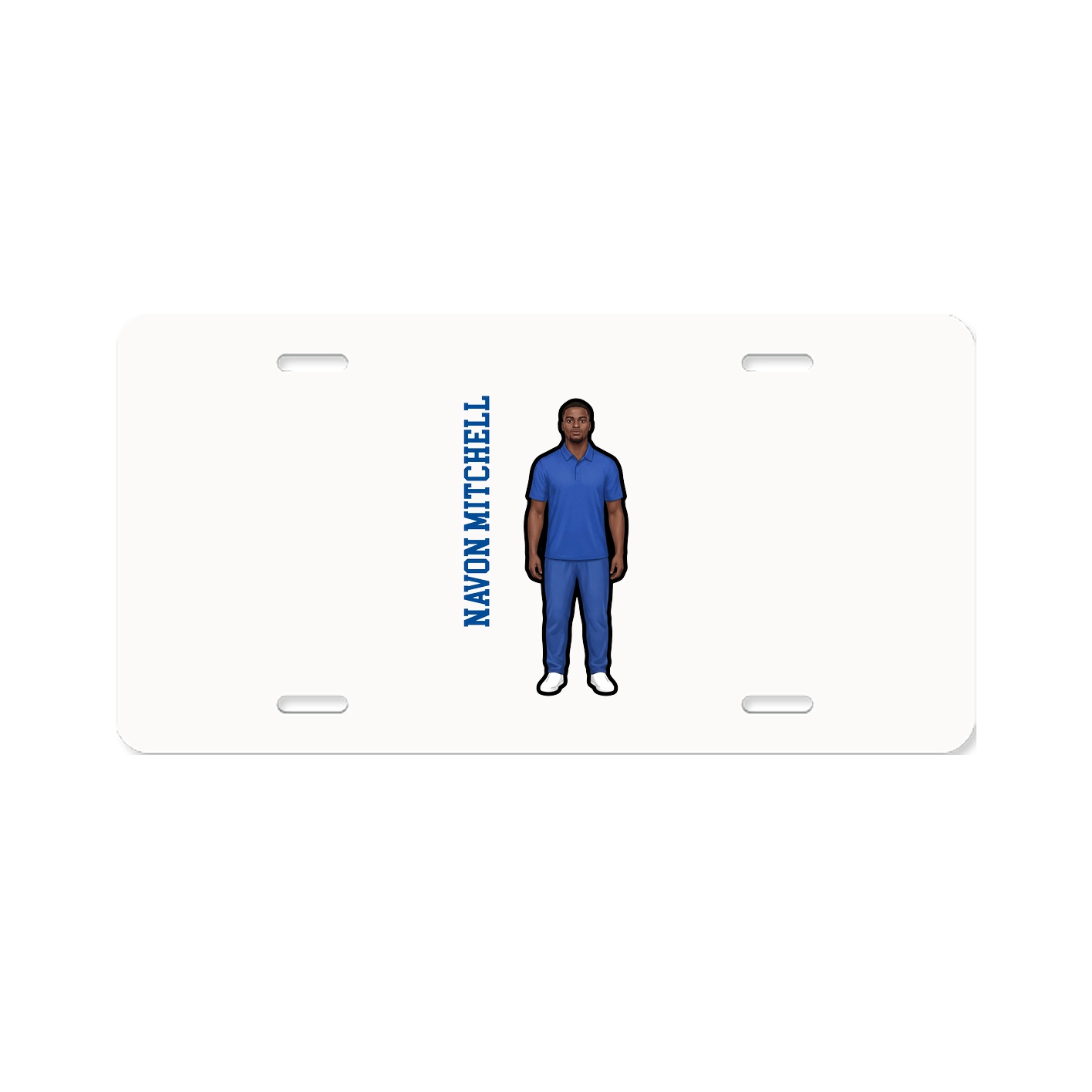 License Plate — Name Vertical in Classic