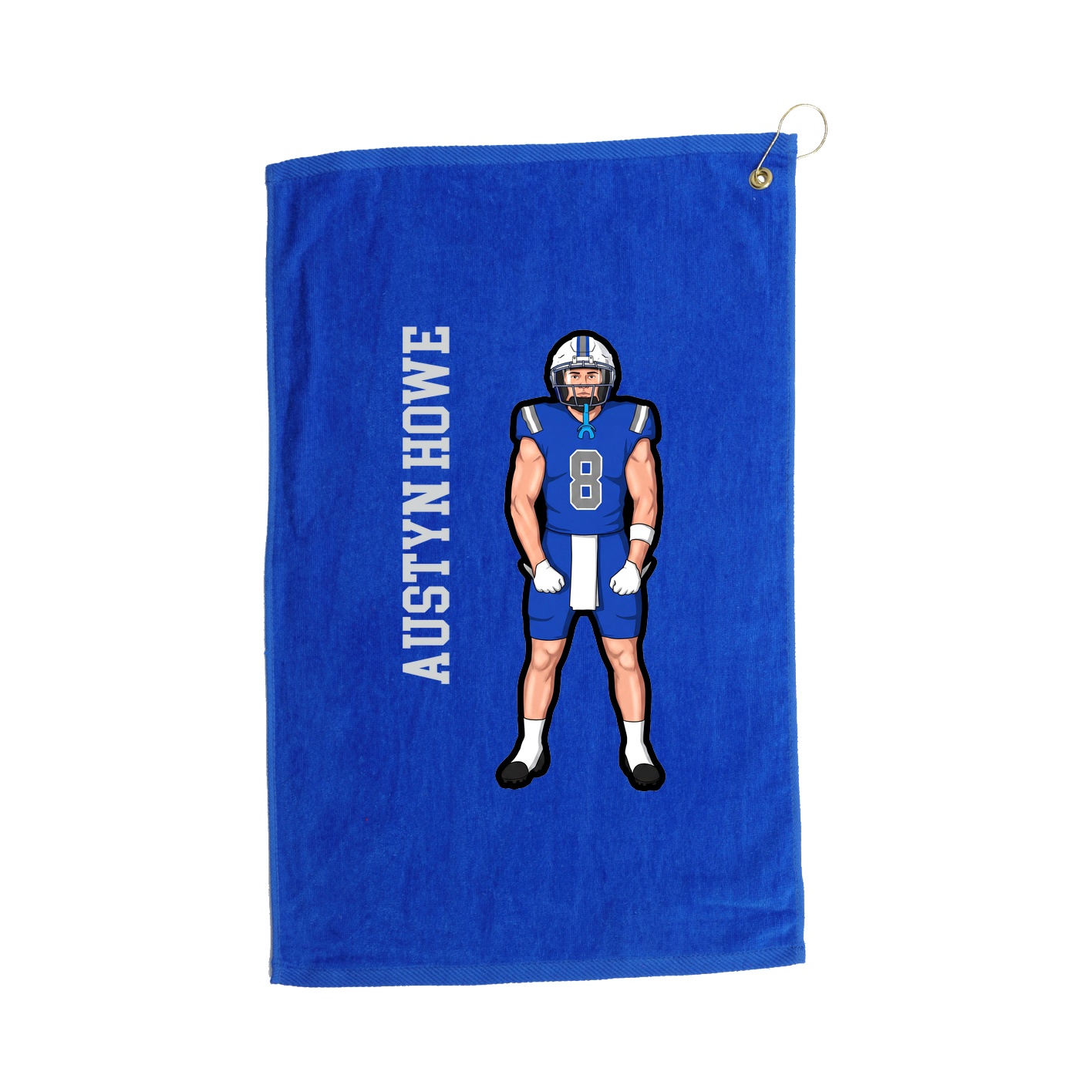 Golf Towel — Name Vertical in Royal