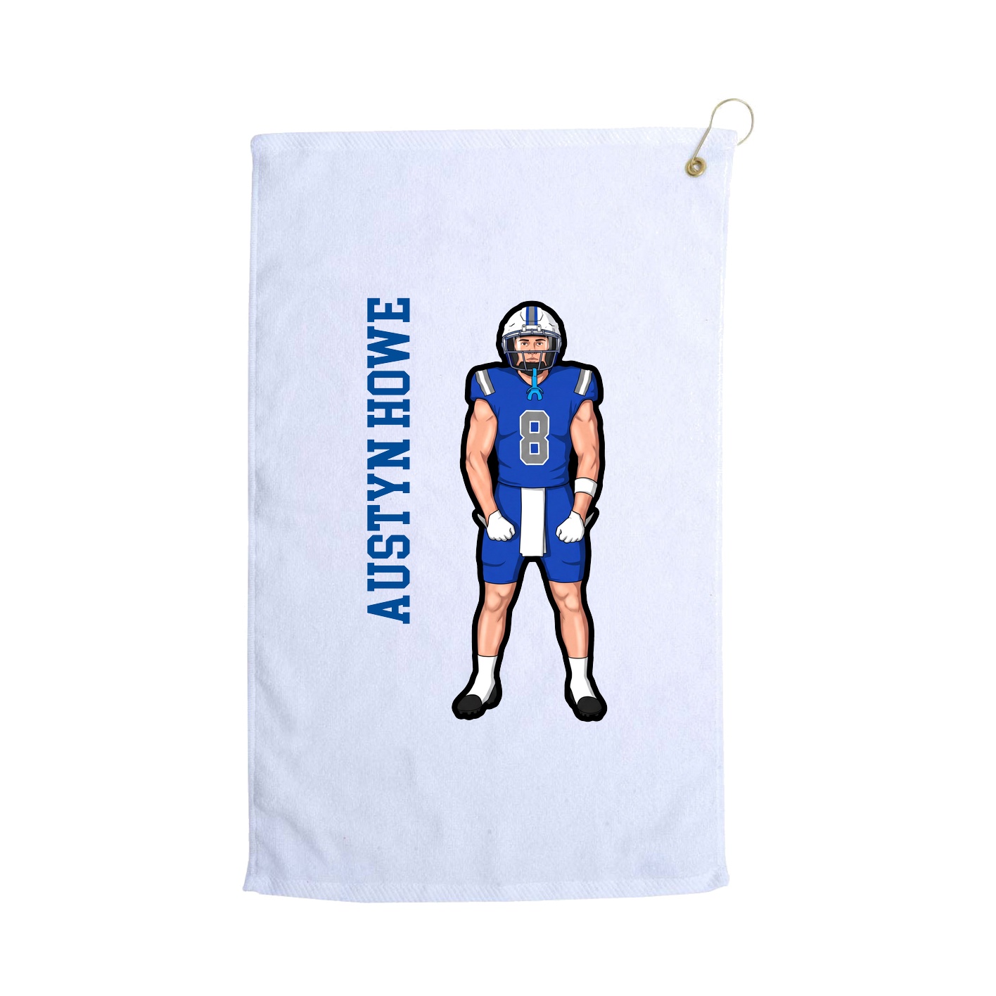 Golf Towel — Name Vertical in White