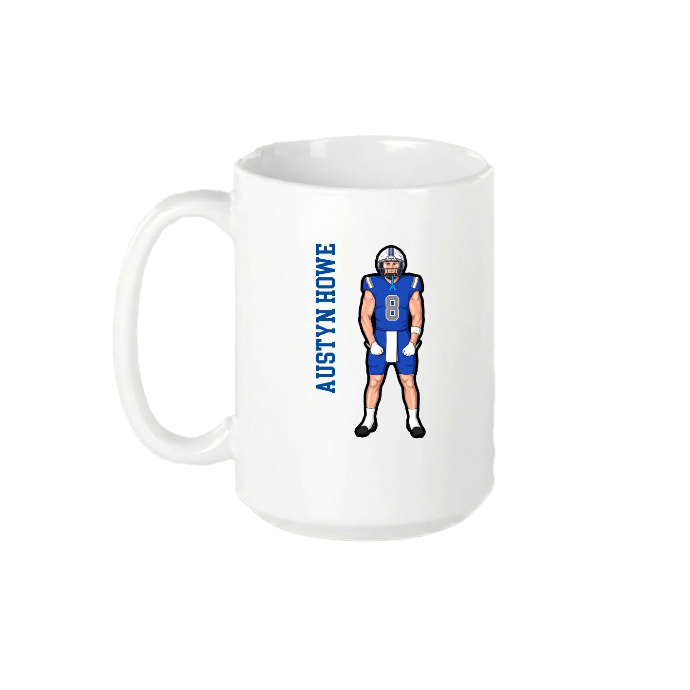 15oz Coffee Mug — Name Vertical in White