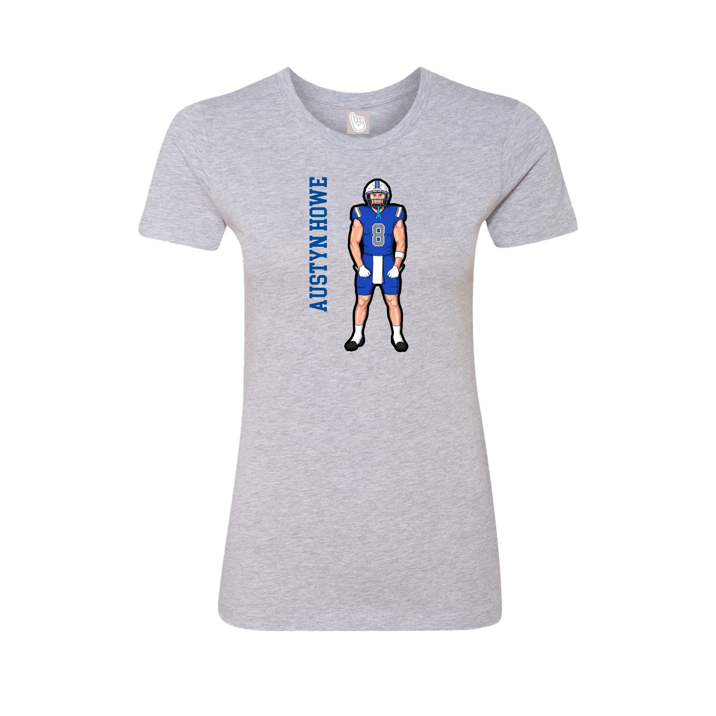 Womens Tee — Name Vertical in Grey