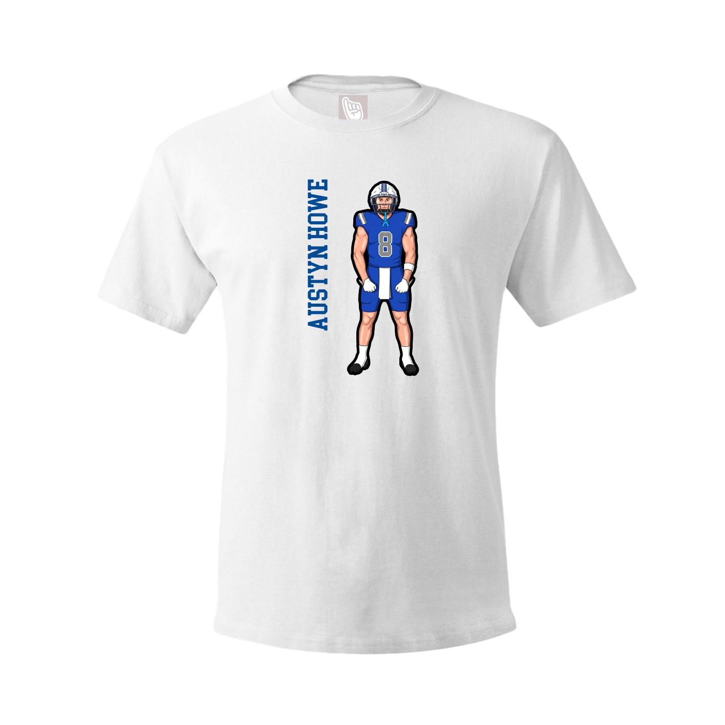 Youth Tee — Name Vertical in White