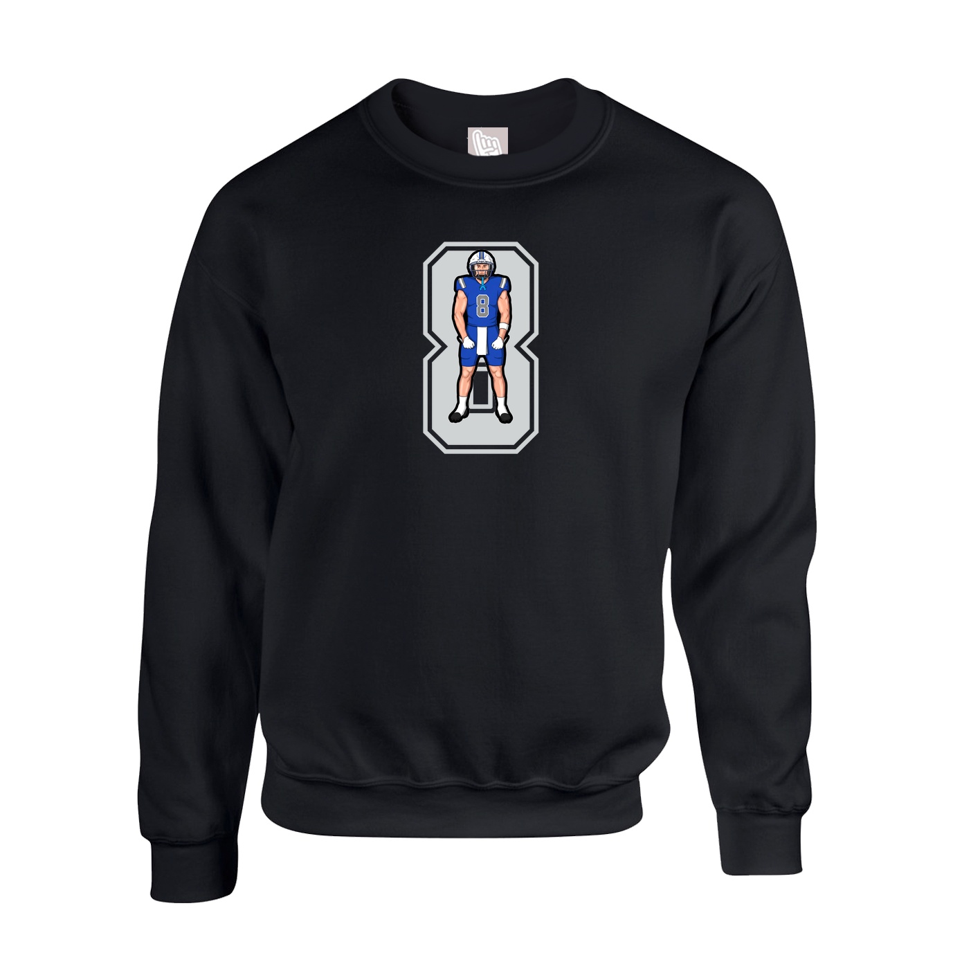 Fleece Crew — Number in Black