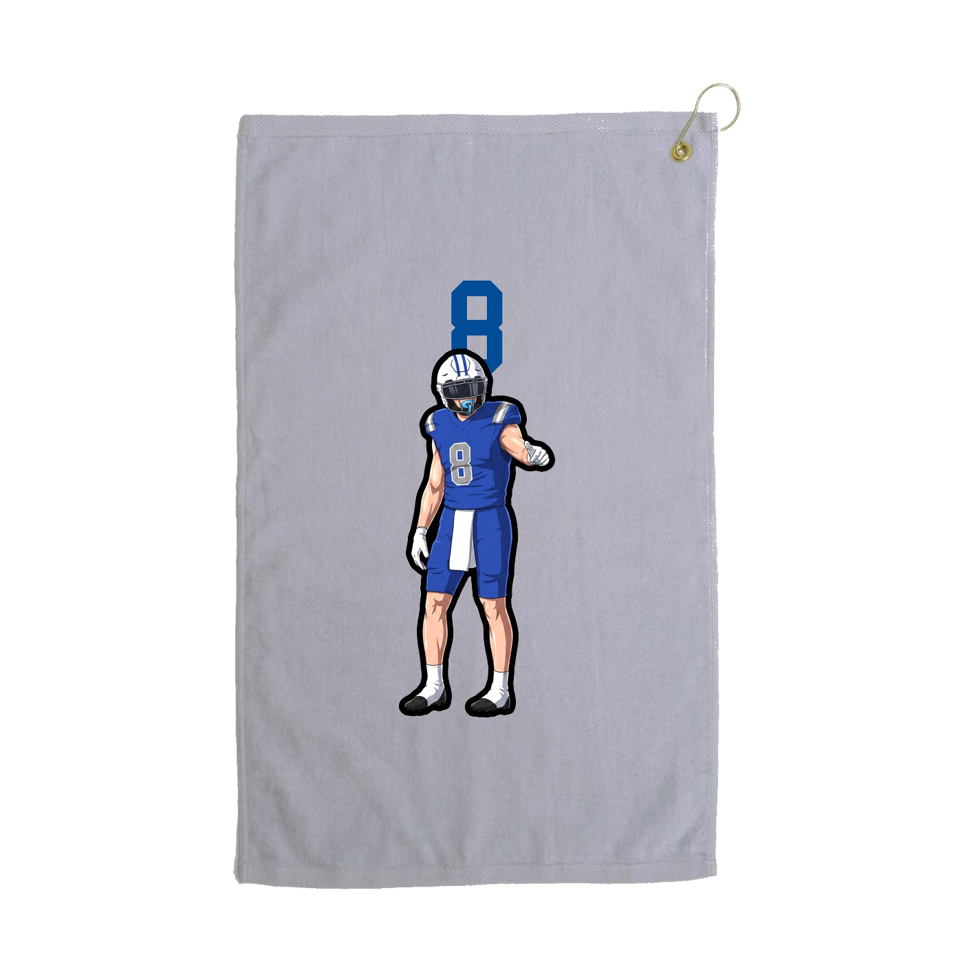 Golf Towel — Number Top in Grey
