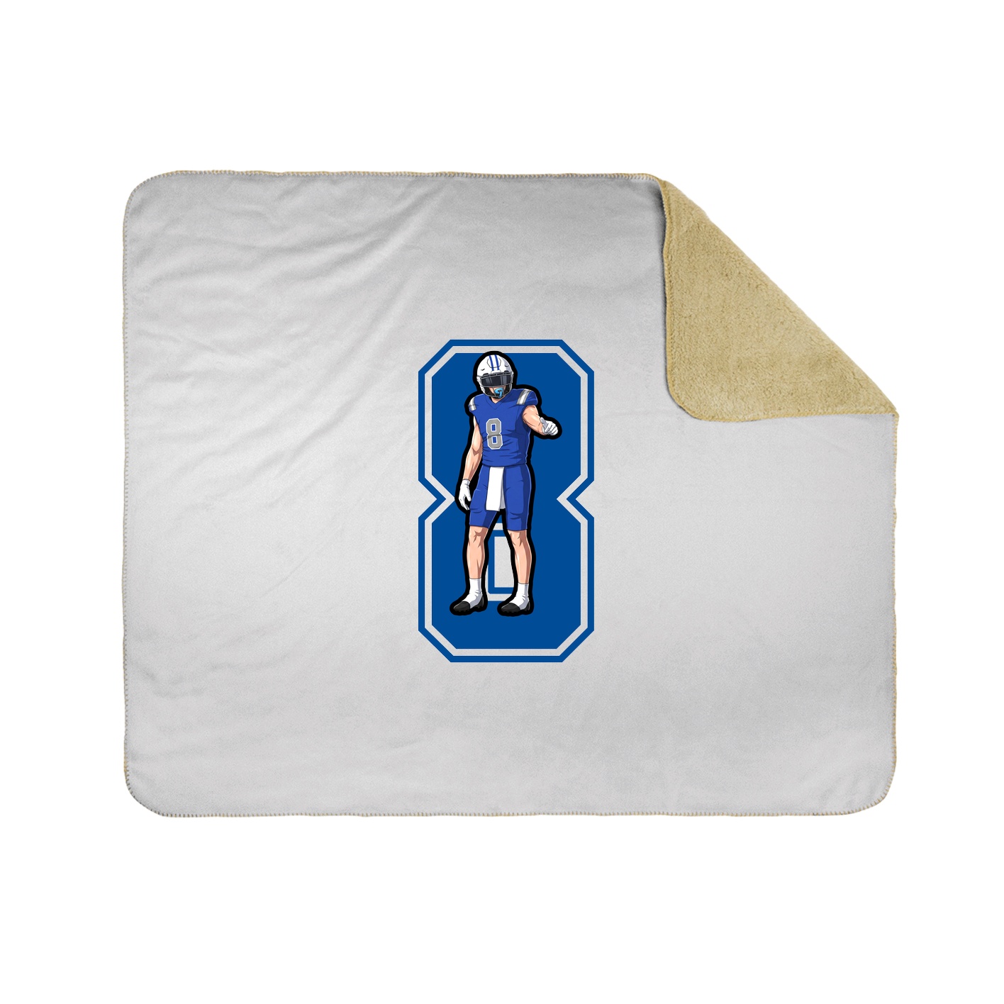 Throw Blanket — Number in White
