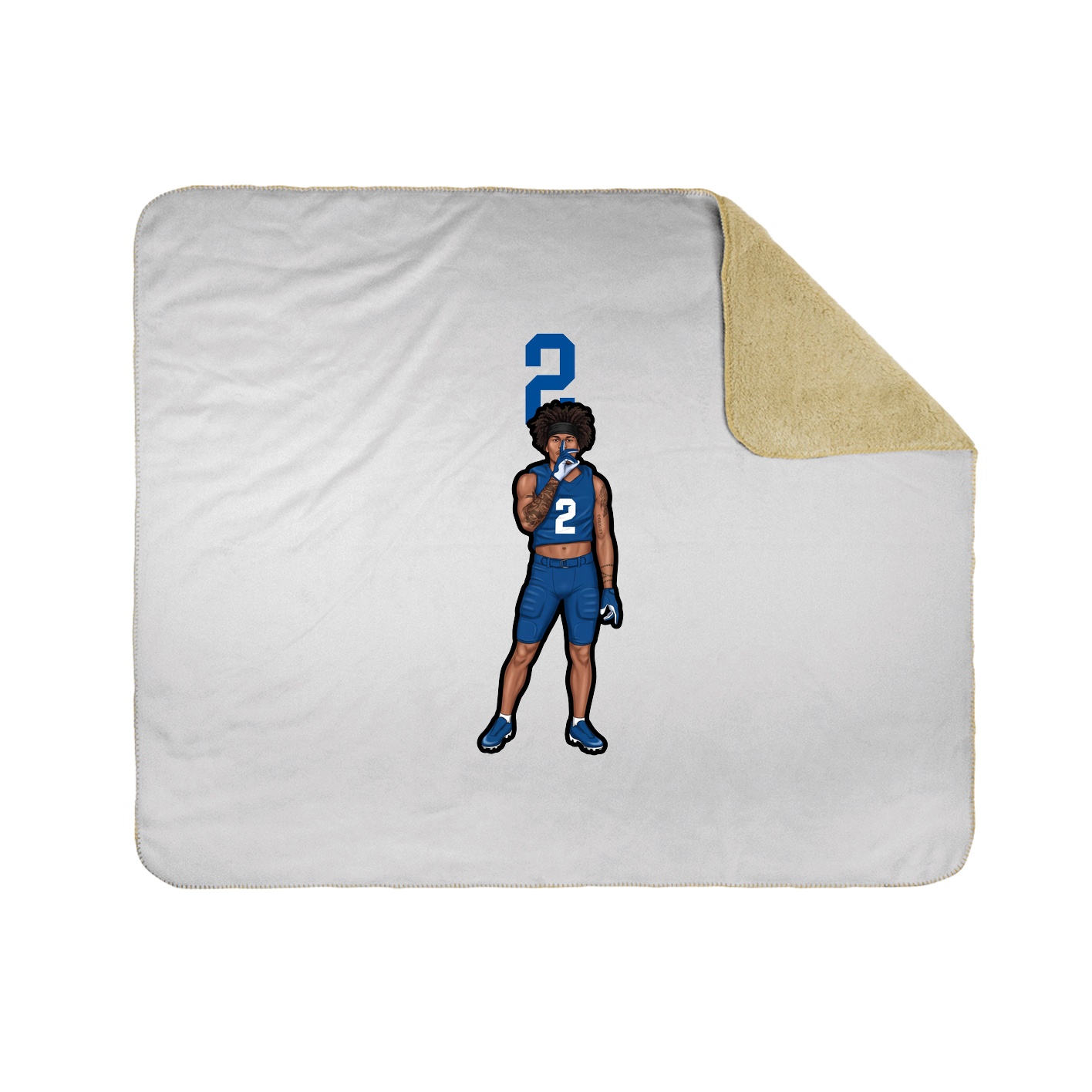 Throw Blanket — Number Top in White