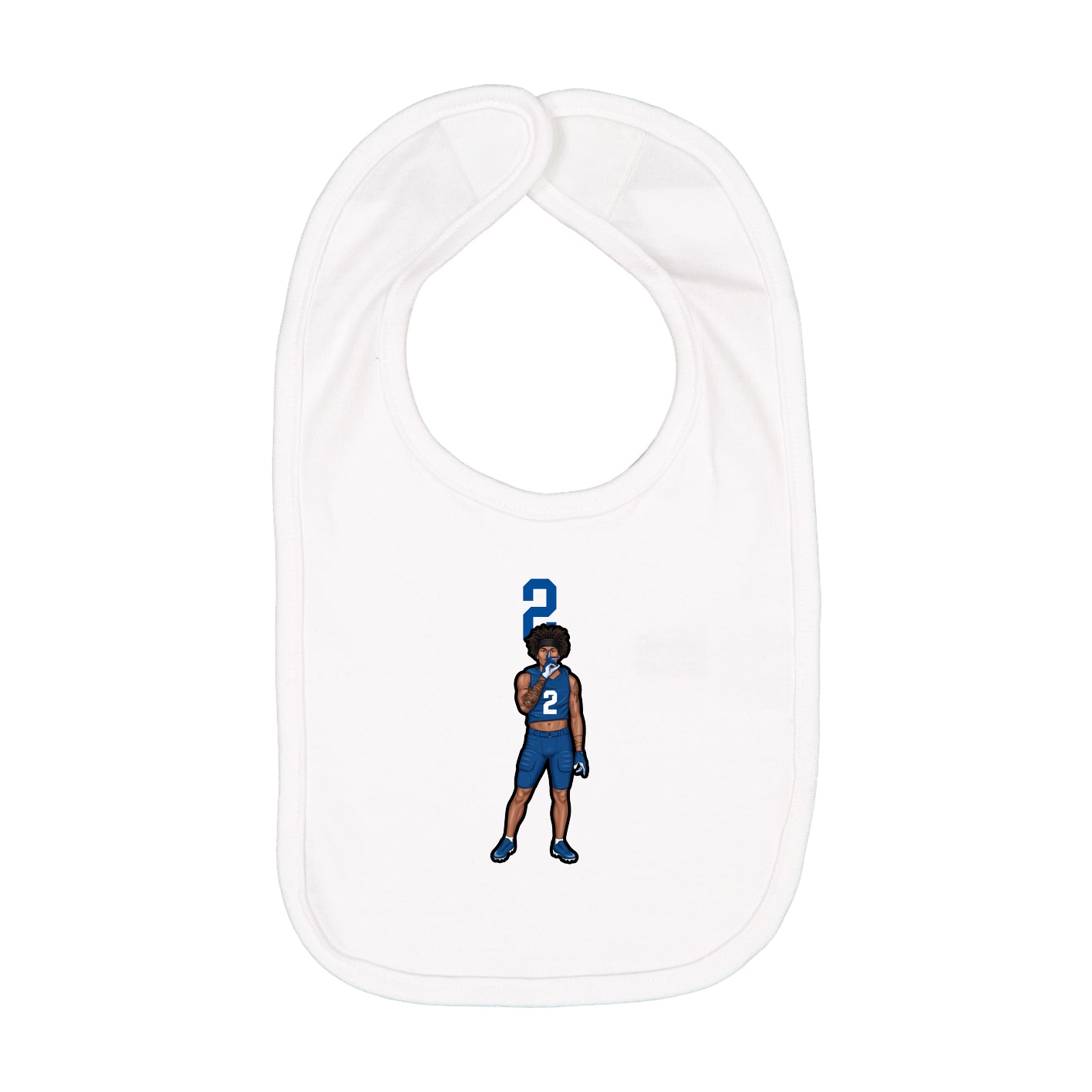 Infant Bib — Number Top in White