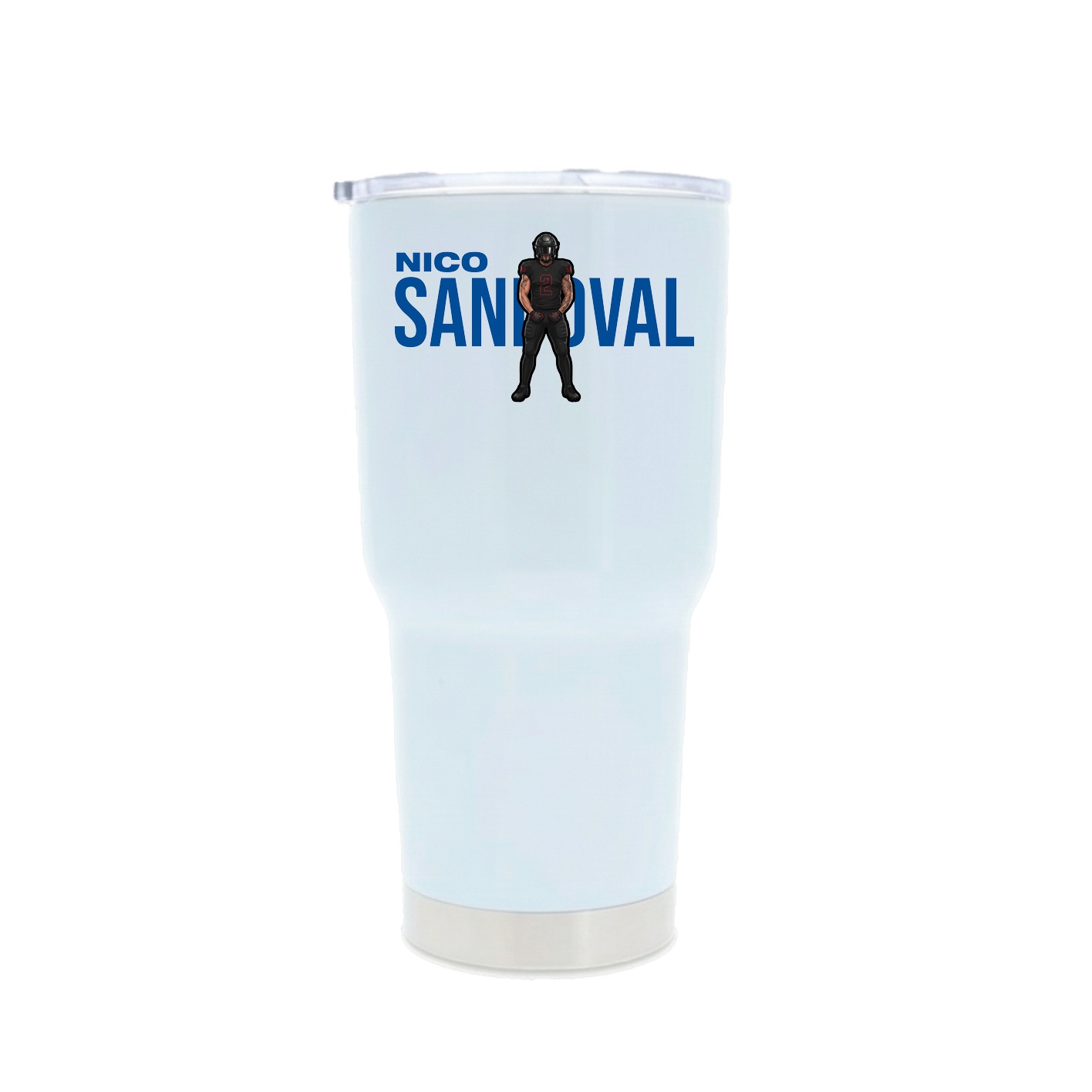 30oz Stainless Steel Tumbler — Player Name in White