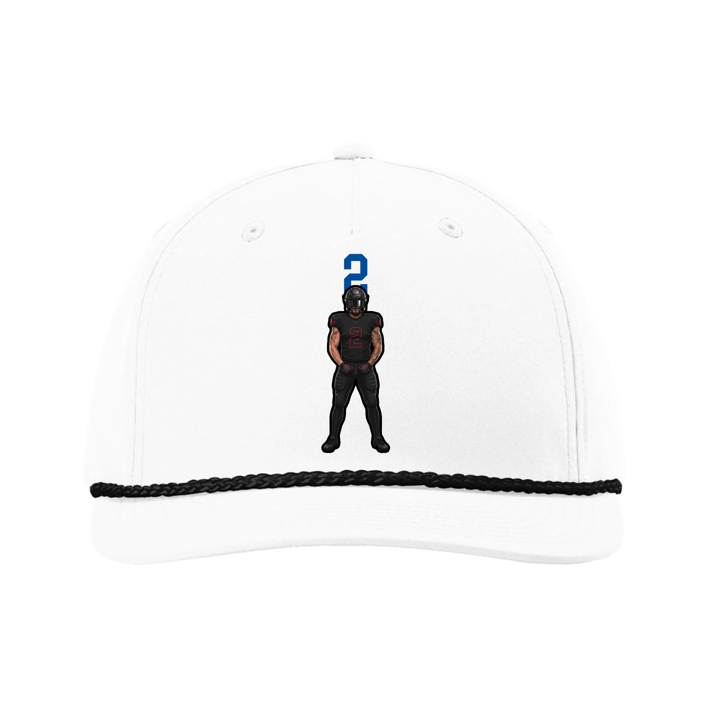 Five-Panel Classic Rope Cap — Number Top in White