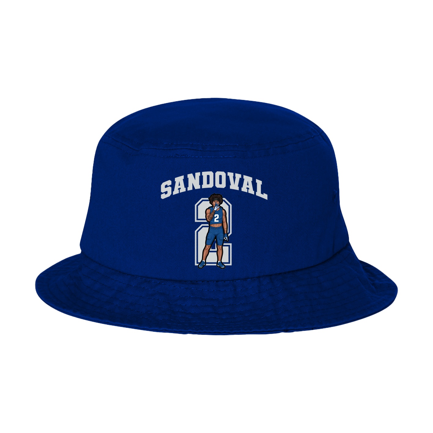 Bucket Cap — Number in Royal Blue