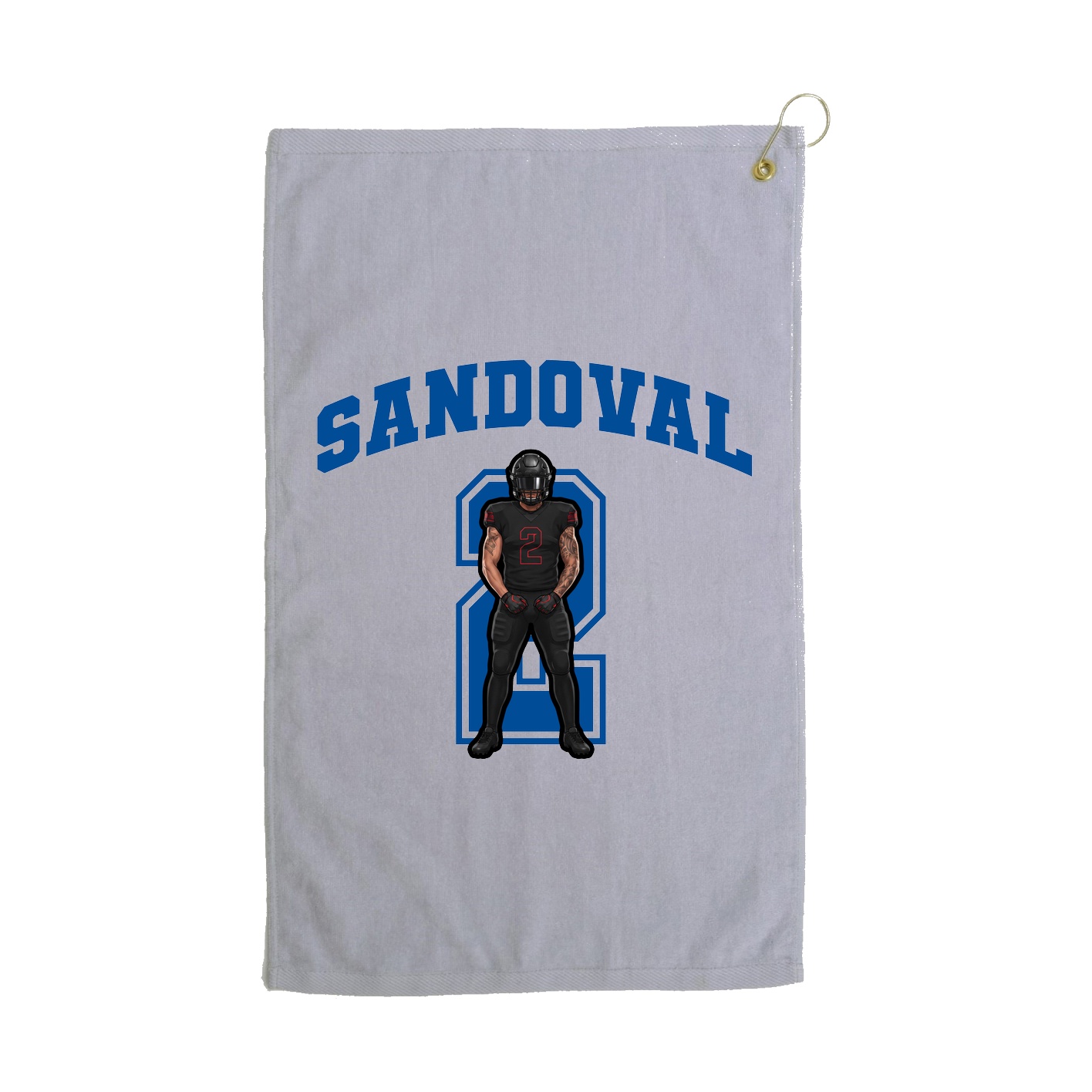 Golf Towel — Number in Grey