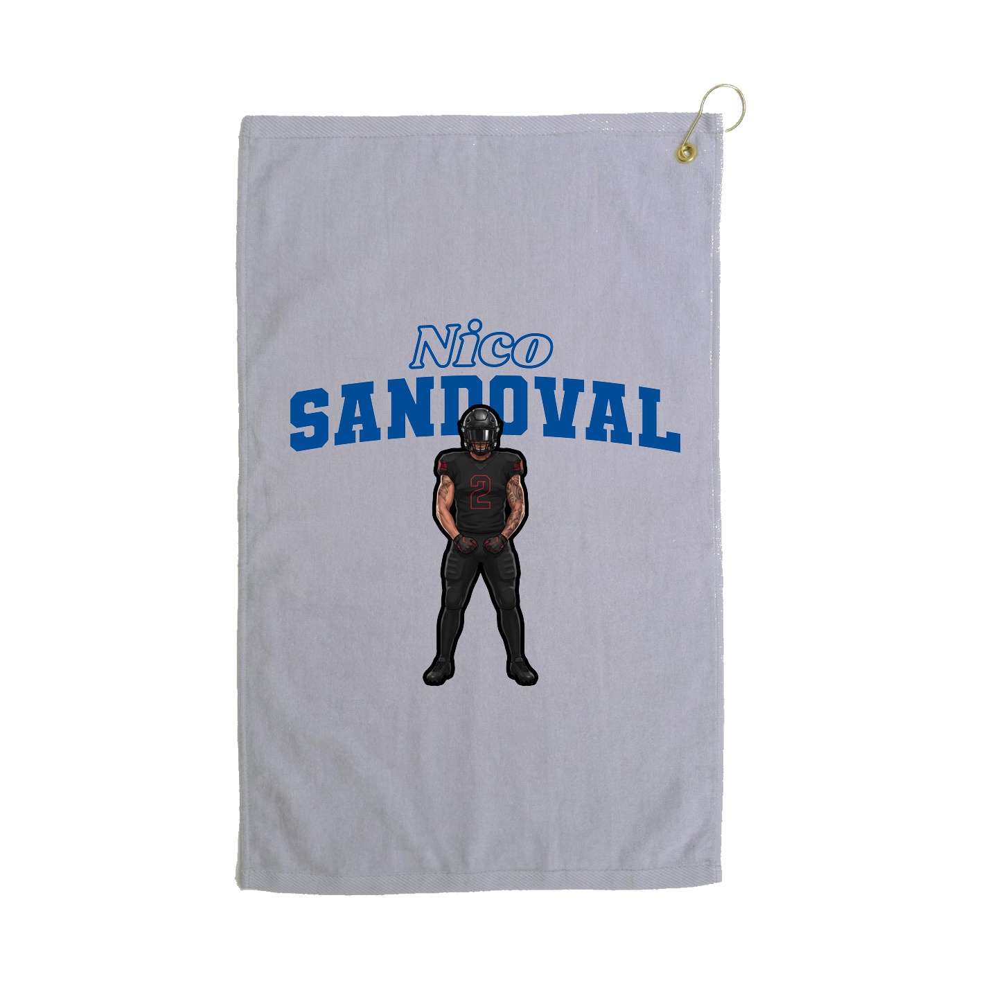 Golf Towel — Name Arch in Grey