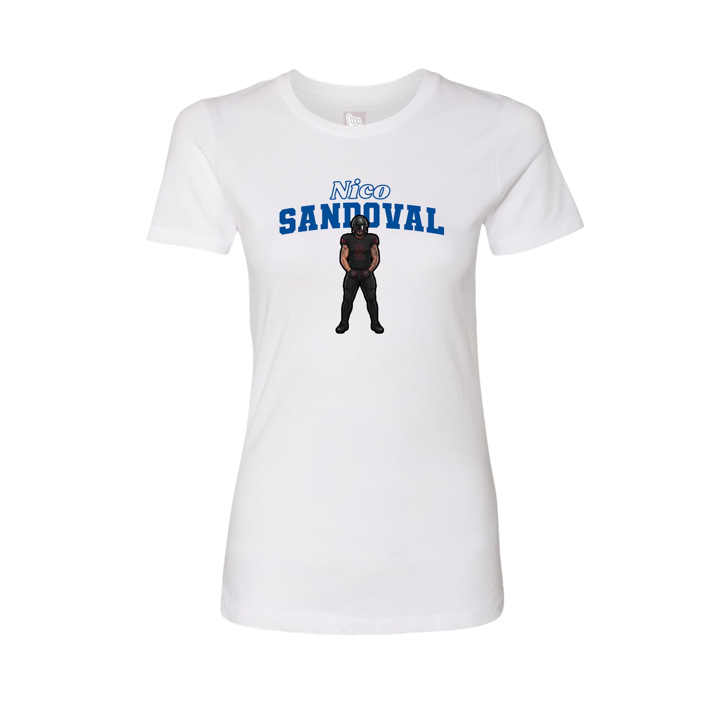 Fitted Women's Tee — Name Arch in White