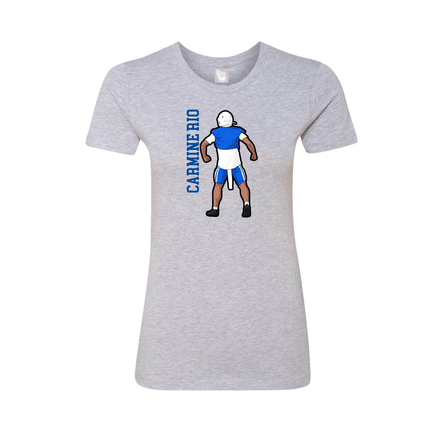 Fitted Women's Tee — Name Vertical in Grey