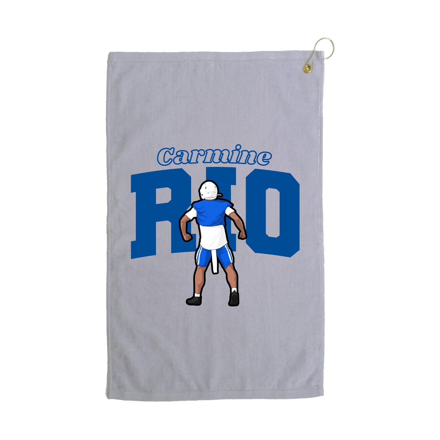 Golf Towel — Name Arch in Grey