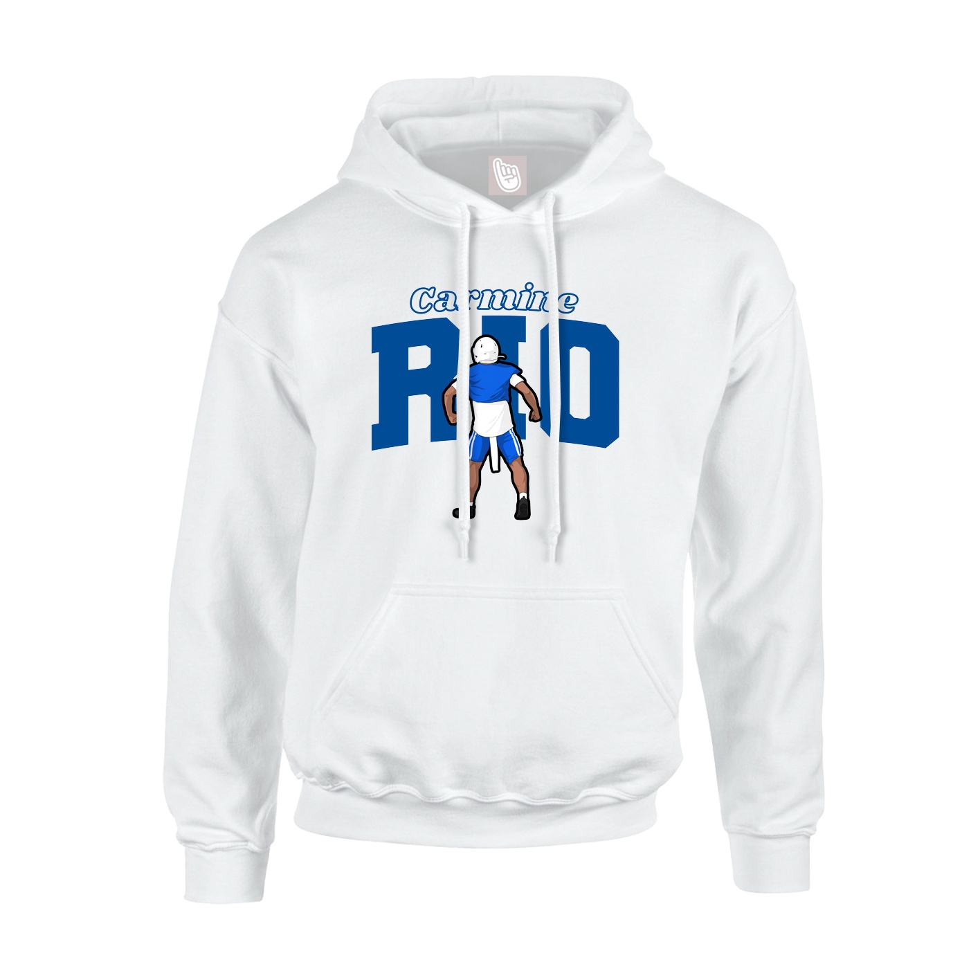 Youth Hoodie — Name Arch in White