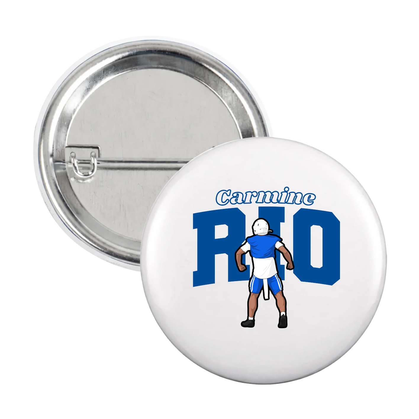 Game Day Button — Name Arch in White