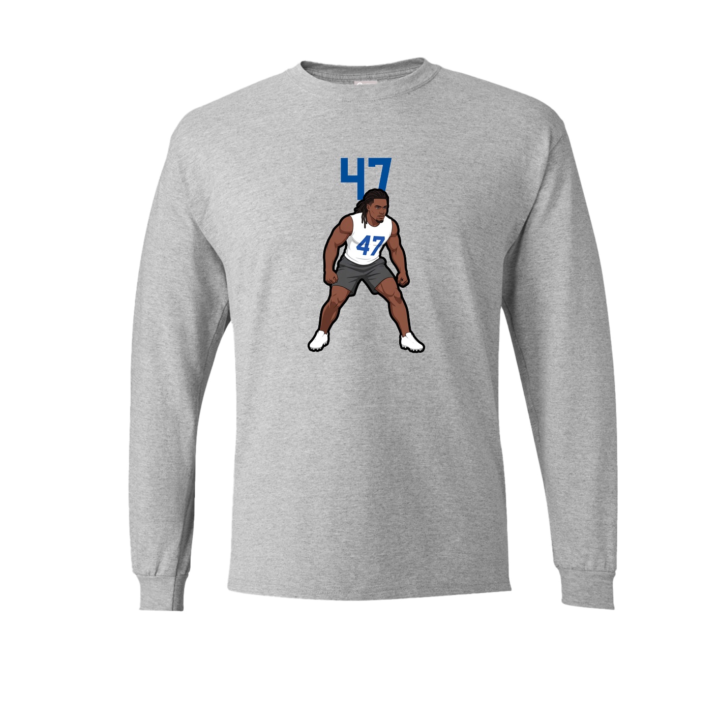 Long Sleeve Tee — Number Top in Grey