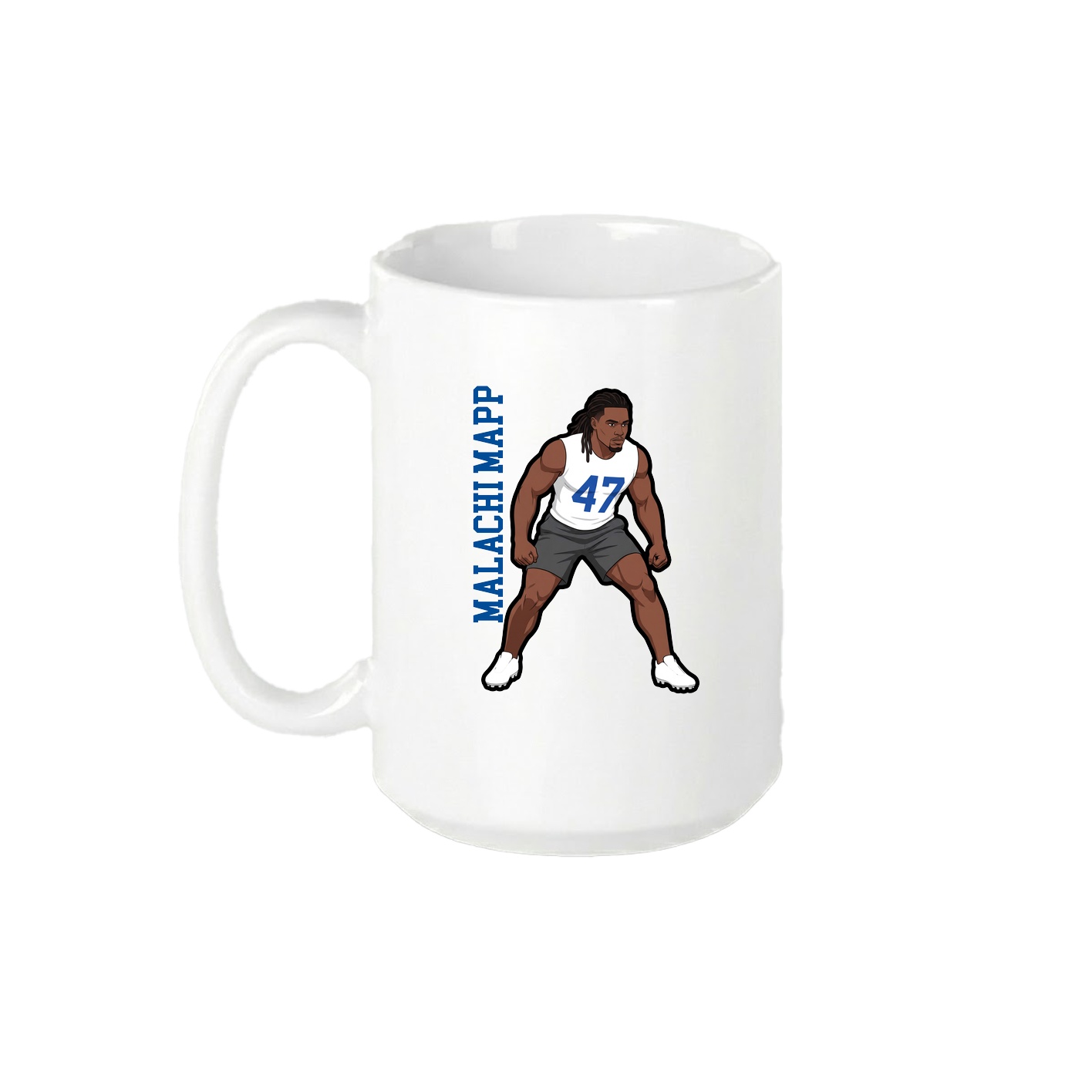 15oz Coffee Mug — Name Vertical in White